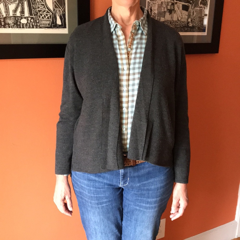 Orvis open front cardigan,Merino wool
